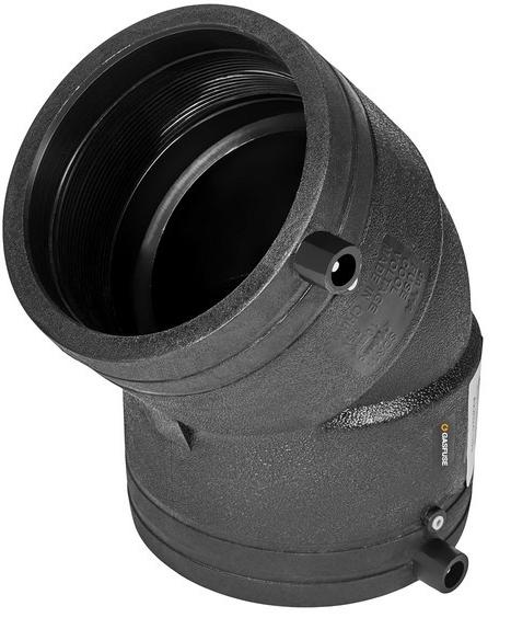 GASfuse PN16 SDR11 PE100 D225 отвод электросварной 45° GASfuse PN16 SDR11 PE100 D225 отвод электросварной 45°